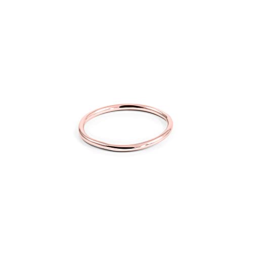 SINGULARU - Anillo Midi Ring Oro Rosa - Talla 6 - Anillo de Plata de Ley 925 con Acabado Baño de Oro Rosa de 18 Kt. - Joyas para Mujer - Hecho en España