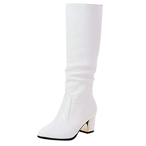 Botas Calientes Altas Rodillas Altas Blancas Nieve Heel Winter Fashion Boots Sexy Las Botas de Las Mujeres Bota Alpinismo Mujer