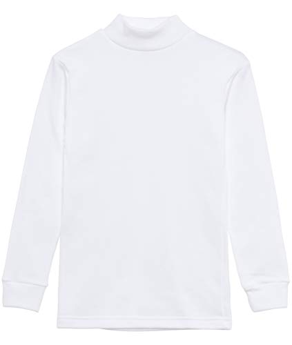 Camiseta termica Interior Niños Cuello Medio Alto Semi Cisne Manga Larga Colores Lisos (Blanco, 8 años)