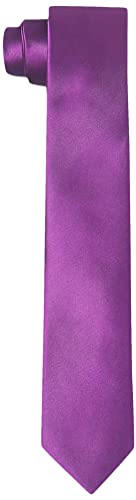 Amazon Brand - Hikaro Corbata estrecha para hombre hecha a mano con aspecto de seda de 6 cm - Violeta