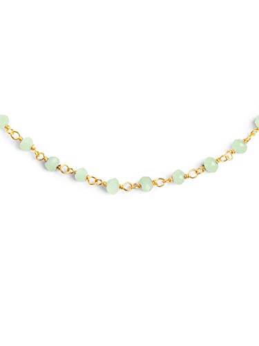 SINGULARU - Collar Crystals Jade - Colgante en Plata de Ley 925 con Acabado Baño de Oro de 18 Kt. - Cadena de Talla Unica - Joyas para Mujer - Varios Acabados