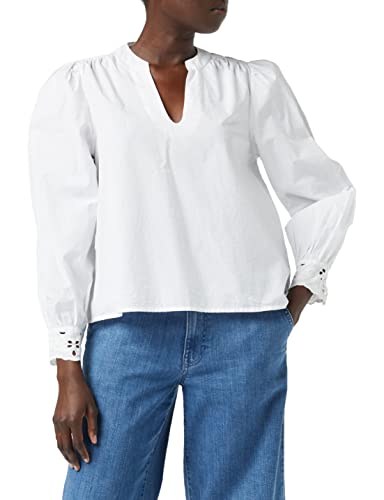Peppercorn Julianna Lace Blouse, Blusa con encaje para Mujer, Blanco/White (0001 WHITE), S
