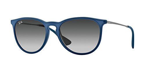 Ray-Ban Gafas de sol, Erika, Azul/Gunmetal (Blue/Gunmetal), con lente Gris Degradada (Grey Gradient)