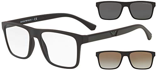 Emporio Armani Gafas de Sol EA 4115 Matte Black/Clear Black/Grey Clip-On 54/18/145 hombre