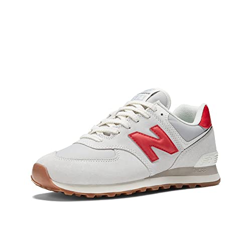 New Balance 574, Sneakers Unisex Adulto, Blanco (White with Red), 43 EU
