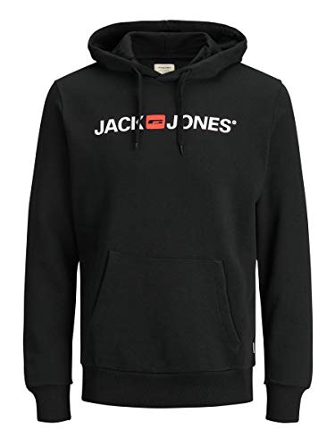 JACK & JONES Jjecorp Logo Sweat Hood Noos_12137054, Hombre, Negro (Black),S
