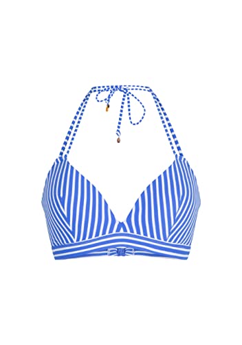 LingaDore 5111TB-167 Women's Bossa Blue Stripe Print Padded Non-Wired Triangle Bikini Top 36 - B Cup