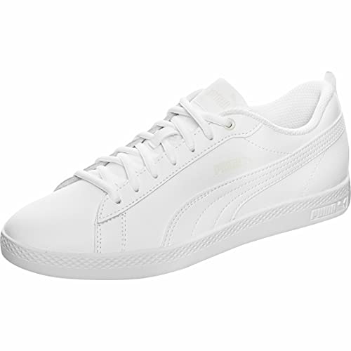 PUMA Women's Fashion Shoes SMASH WNS V2 L Trainers & Sneakers, PUMA WHITE-PUMA WHITE, 39
