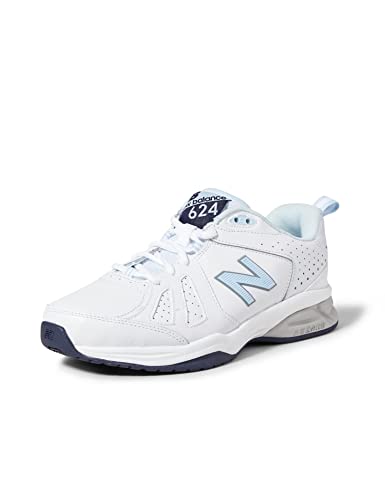 New Balance 624v5, Zapatillas Mujer, Blanco (White/Light Blue), 36 EU