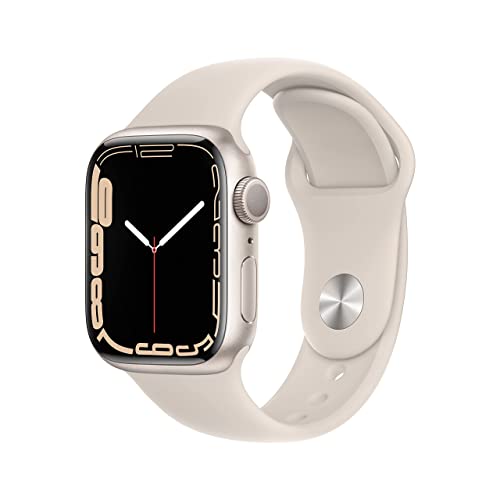 Apple Watch Series 7 (GPS, 41MM) con Caja de Aluminio Starlight y Banda Deportiva Starlight (Reacondicionado)