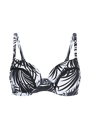 LingaDore 5101BT-239 Women's Eivi Black Palm Print Underwired Moulded Bikini Top 40 - E Cup