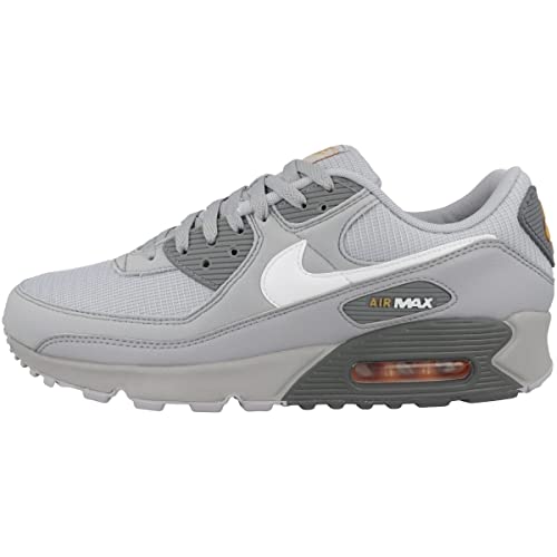 Nike Zapatillas Low Air Max 90 J22 para hombre, Wolf Grey White Kumquat Cool Grey Dr0145 001, 38.5 EU