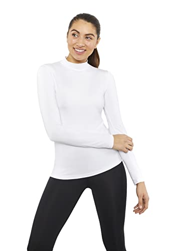 Camiseta Interior Térmica para Mujer - Cuello Alto - Colores a Elegir (Blanco, L)