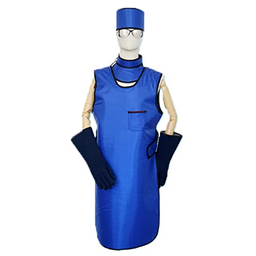 MIUNV Ropa de plomo Traje de protección contra rayos X, guantes de equivalencia de plomo de 0.5 + gafas + sombrero + bufanda + ropa protectora de plomo, azul-S