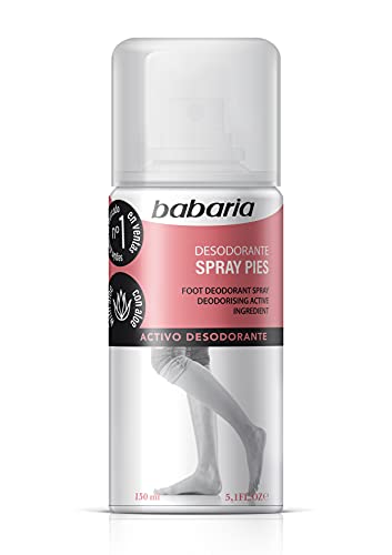 Babaria - Desodorante en Spray para Pies, Activo Control de Sudoración y Humedad, Evita el Mal Olor, Secado Rápido - 150 ml