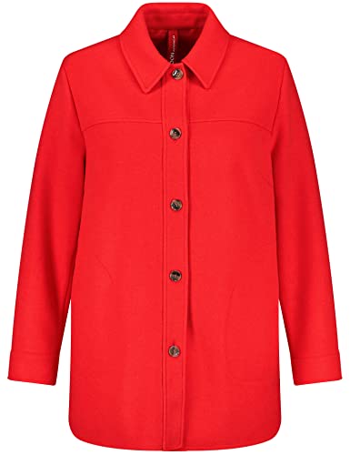 Samoon Chaqueta de mujer en aspecto shacket, informal, recta, chaqueta de entretiempo para exteriores, tallas grandes, Power Red, 54
