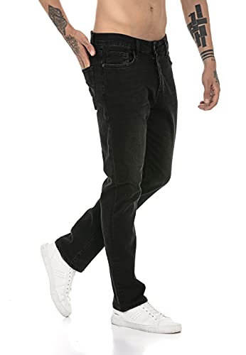 Redbridge Vaqueros para Hombre Jeans Denim Pants Estilo Straight Cut Negro W33L32