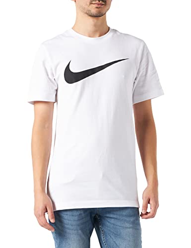 NIKE M NSW tee Icon Swoosh T-Shirt, Mens, White/(Black), L