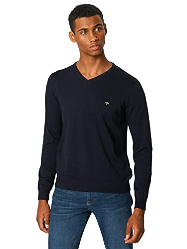 Fynch Hatton Pullover, V-Neck suéter, Azul (Navy 690), XX-Large para Hombre