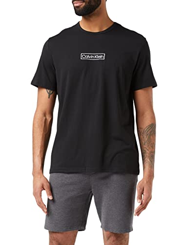 Calvin Klein Neck Camisetas S/S Crew Nk, Black, 4XL para Hombre