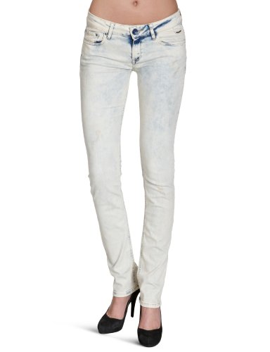 Cross - Vaqueros Slim fit para Mujer, Talla W30 / L32 (ES 40), Color Beige (Bleached Dirty Destroyed)