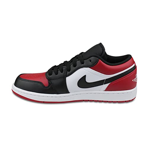 Jordan 1 Low Zapato de hombre, negro, blanco, rojo (Gym Red/White-Black), 45.5 EU