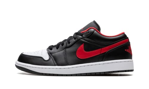 Nike Air Jordan 1 Low - Zapatos para hombre, Negro/Rojo Fuego-Blanco, 46 EU