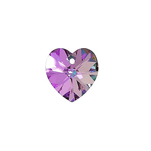 1 colgante de corazón de cristal de Swarovski (6228) con luz vitrail de cristal, 14,4 x 14 mm (colgante de cristal de Swarovski - corazón (6228)