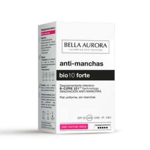 Bella Aurora Tratamiento Anti-Manchas Cara Piel Seca SPF 15, 30 ml | Despigmentante Facial | Crema Quita-manchas Cara | Bio 10