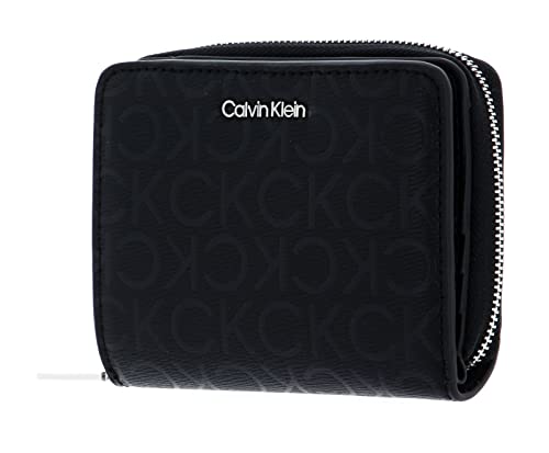Calvin Klein CK Must Zip Around Flap Wallet Black Mono