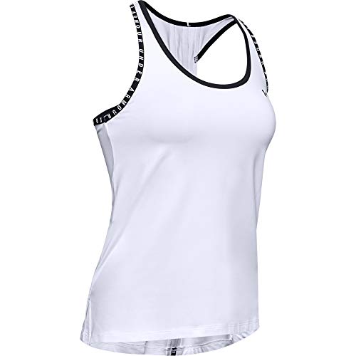 Under Armour UA Knockout Tank Tirantes, Camiseta Deportiva para Mujer, Blanco (White/White/Black), XS