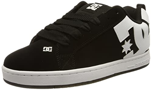 DC Shoes Court Graffik - Zapatos de Piel Para Hombre Zapatillas para Hombre, Negro Y Blanco 001, 42 EU