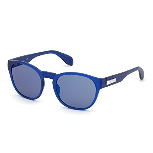 adidas Originals- Gafas de sol OR0014-forma redonda, color azul mate, lentes espejadas color azul