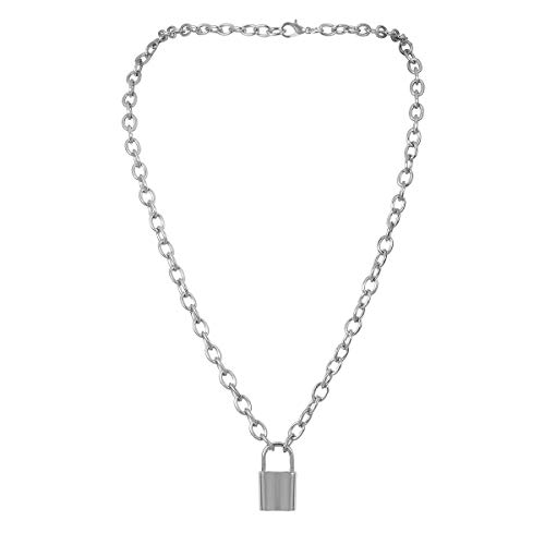 CYWQ - Collar con candado gótico de cadena larga y simple y lindo colgante en forma de Y, joyería para mujer