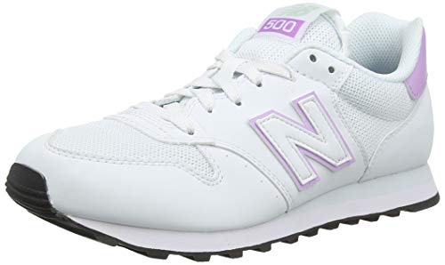 New Balance 500 Shoes, Zapatillas Mujer, Blanco Munsell White Dark Violet Glo Platinum Sky Swv, 36 EU