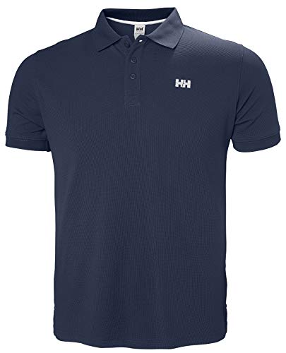Helly Hansen Driftline, Camiseta Tipo Polo De Manga Corta Con Tejido Secado Rápido Y Logo HH En El Pecho Hombre, Azul (Navy), M