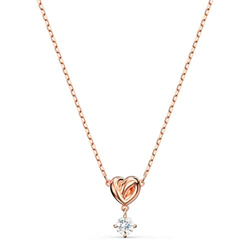 Swarovski Collar Lifelong Heart para Mujer, Símbolo en Forma de Corazón, Cristal Blanco, Baño Tono Oro Rosa, Colección Lifelong Heart de Swarovski