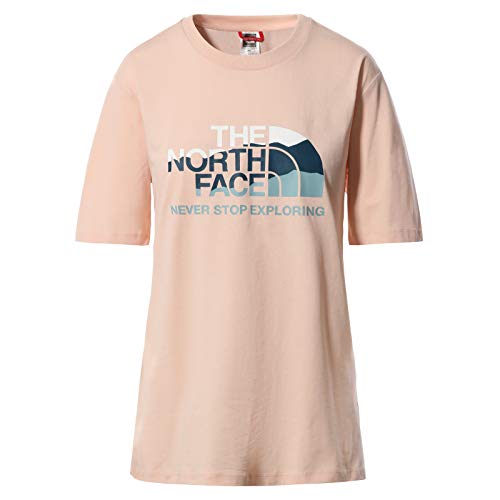 THE NORTH FACE - Camiseta para Mujer Graphic 2 - Camiseta Estándar - Cuello Redondo - Evening Sand Pink, XS