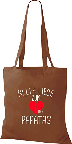 Shirtstown Bolsa de tela con un bonito diseño, texto en alemán, bolsa de yute, bolsa de compras con logotipo., color Marrón, talla 38 cm x 42 cm
