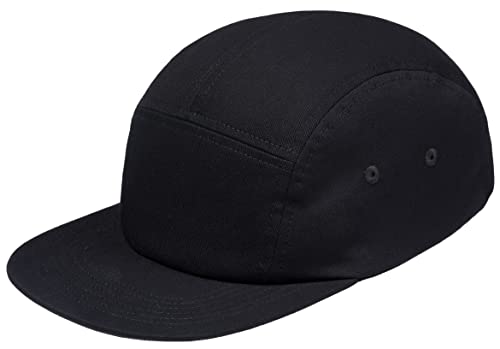 Pembroke® Gorra de béisbol de 5 paneles, 100% algodón, tamaño ajustable, Negro , Talla única