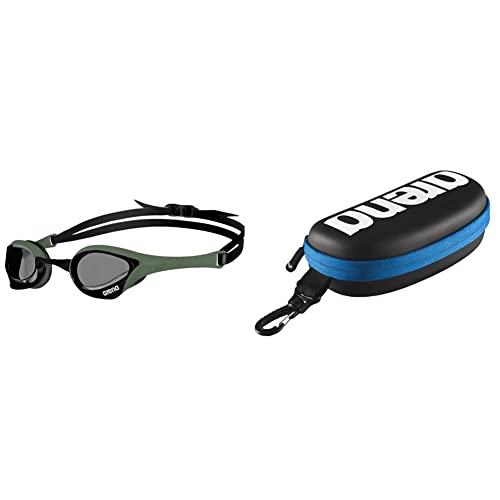 ARENA Cobra Ultra Swipe Gafas de natación, Unisex - Adult, Smoke - Army - Black, One Size + 000001E048 - 507 Estuche para Gafas de natación, Unisex Adulto, Negro/Blanco, Universal