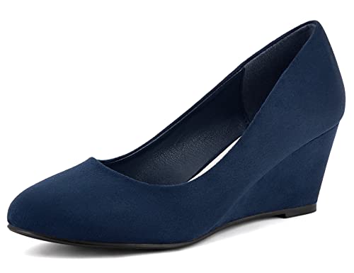 Greatonu Zapatos de Cuña Azules Cómodos Actividades de Compra para Mujer Tamaño 37 EU