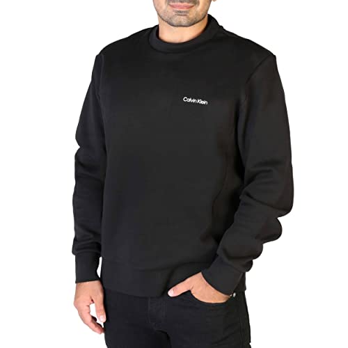 Calvin Klein Micro Logo Repreve Sweatshirt Tejidos Pesados, Negro (CK Negro), XS para Hombre