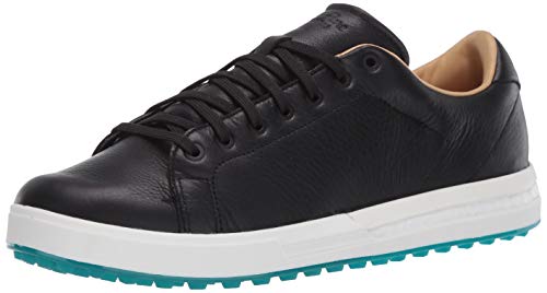adidas Men's Adipure SP 2 Golf Shoe, core Black/Grey Six/Glory Green, 7 Medium Wide US
