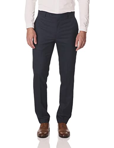 Calvin Klein Pantalones de Corte Ajustado Vestir, Azul Marino, 36W x 32L para Hombre
