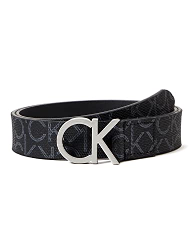 Calvin Klein Cinturón para Mujer Ck Mono Belt 3 cm de Cuero, Negro (Black Mono), 80 cm