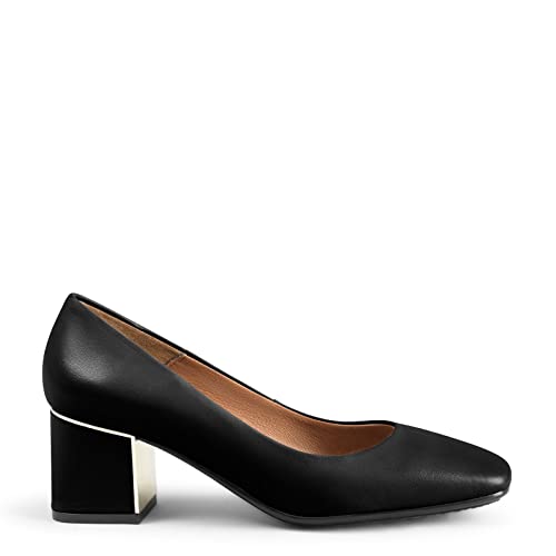 Femme Zapatos de tacón con Puntera Cuadrada de napa Negro, EU 39
