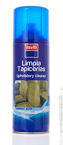 Krafft Limpia Tapicerías Coche Profesional, Espuma Limpieza Coche Interior en Seco, Alfombras y Moquetas 400ml