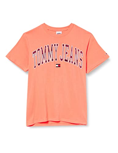 Tommy Hilfiger Tjw Rlxd Collegiate Logo SS Camisetas S/S, Peach Dusk, M para Mujer