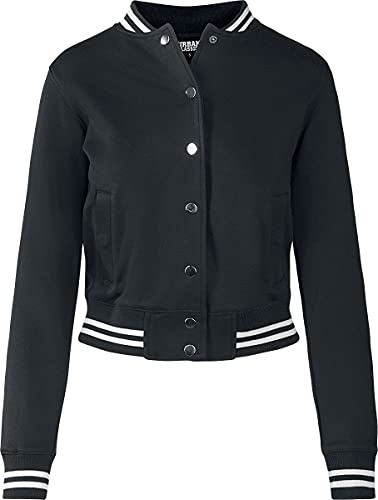 Urban Classics Ladies College Sweat Jacket Chaqueta de chándal, Negro (blk/blk), L para Mujer